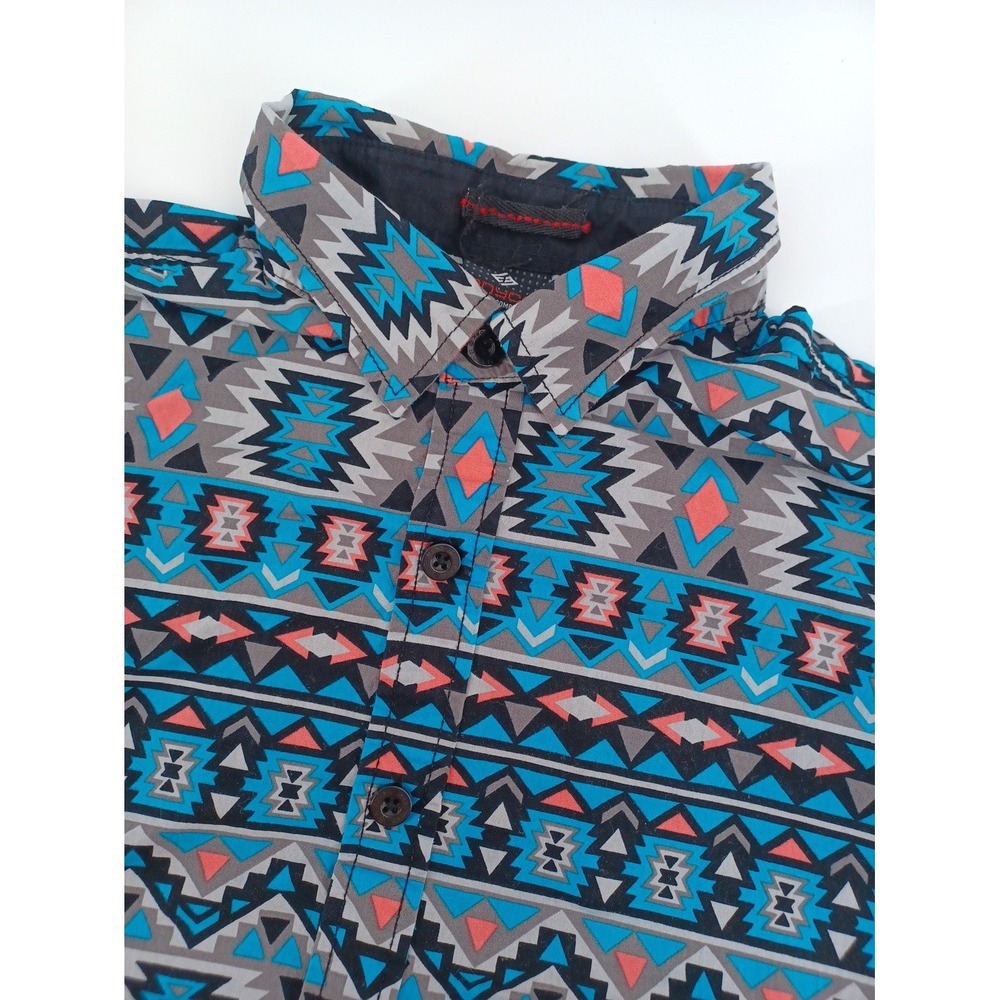 Enyce Sean Coombs Mens Large Aztec Western Short Sleeve Button-Down Shirt